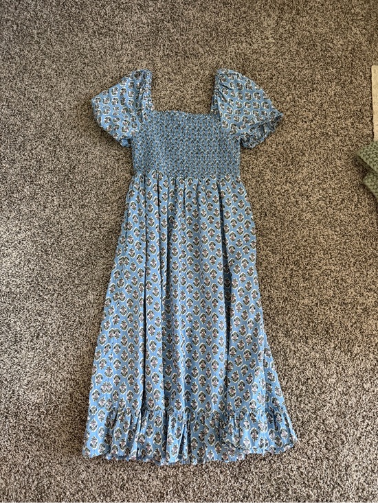 J. Crew Dresses & Skirts - J. Crew Light Blue Floral Smocked Midi Dress